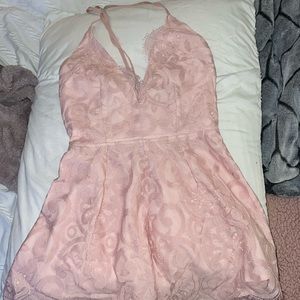 Pink Lacy Romper